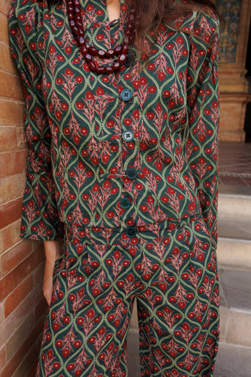 GREEN PRINTED JACKET