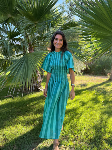 ROBE EN VELOURS BLEU