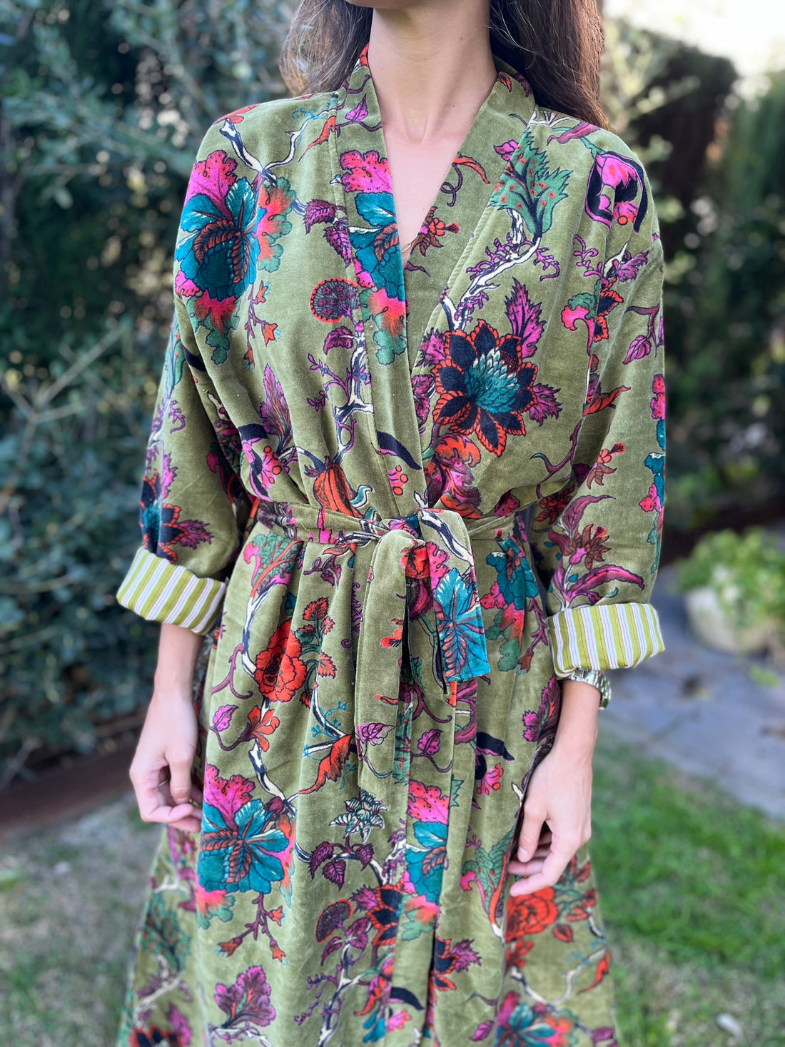 KIMONO TERCIOPELO VERDE