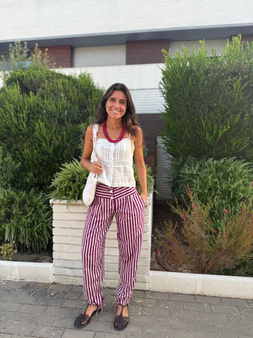PURPLE STRIPED PANTS