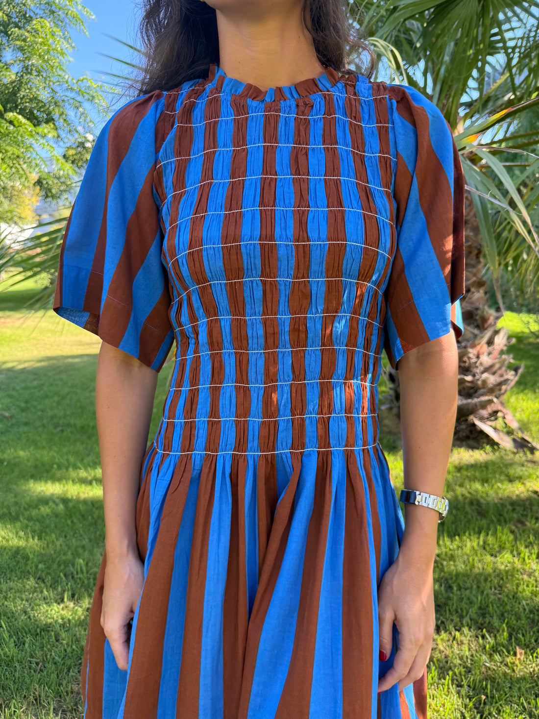 ROBE EN VELOURS BLEU