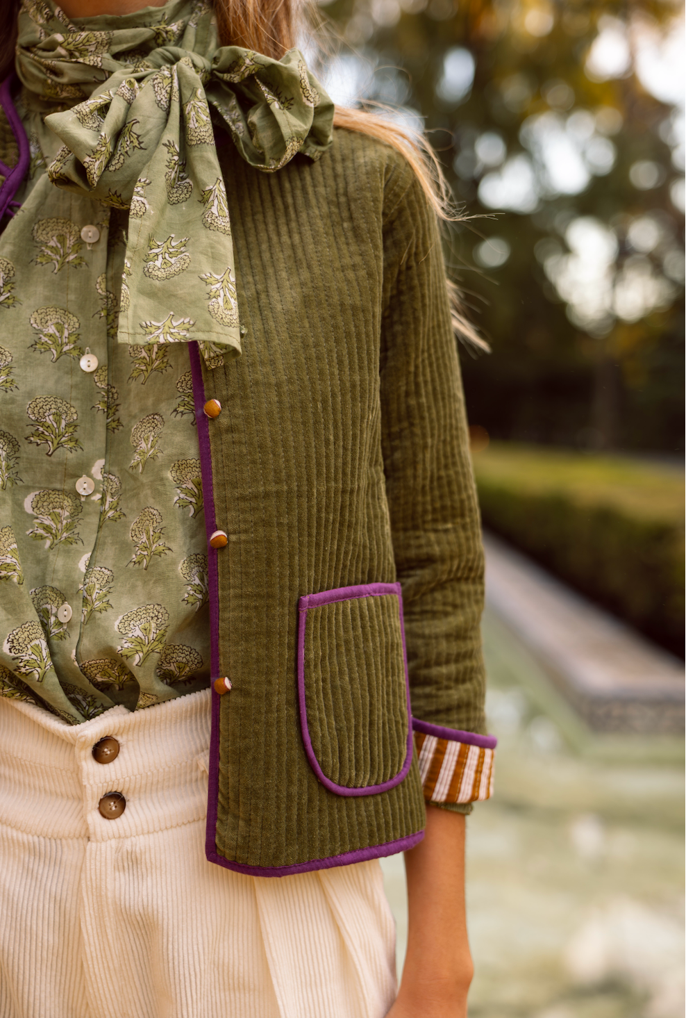 BLACK AND PURPLE VELVET JACKET