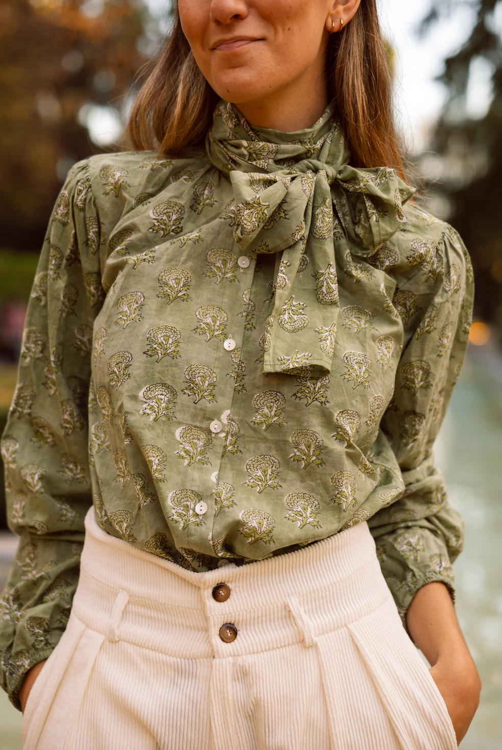 CAMISA LAZO VERDE CLARA