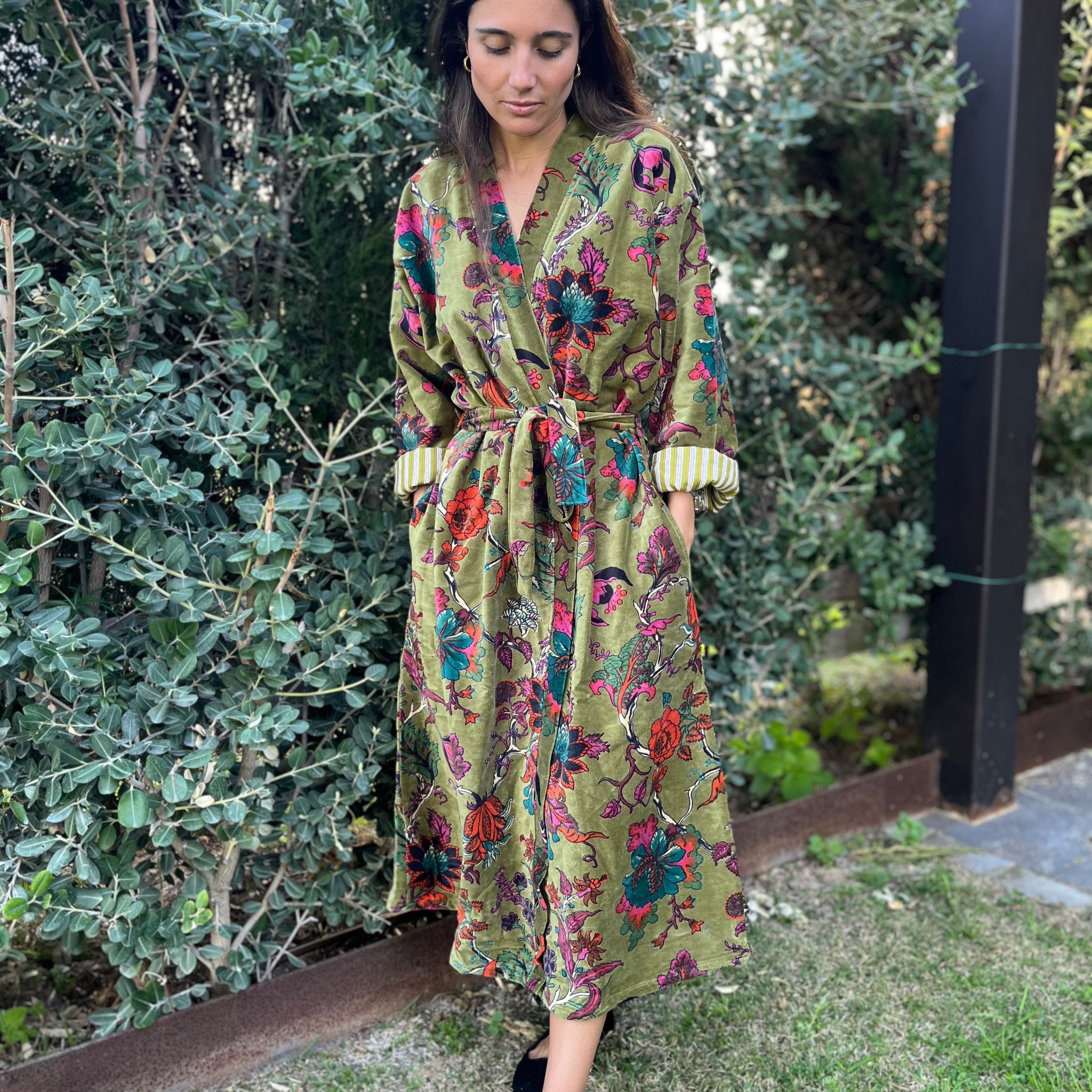 KIMONO TERCIOPELO VERDE