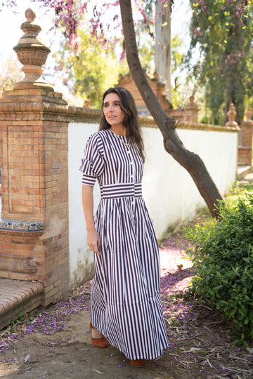 IVORY CASHMERE EGGPLANT DRESS