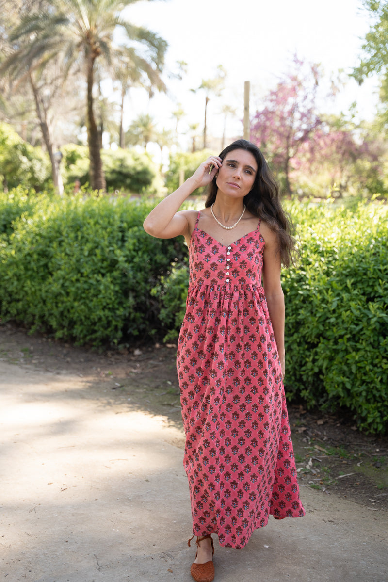 VESTIDO TIRANTAS ROSA