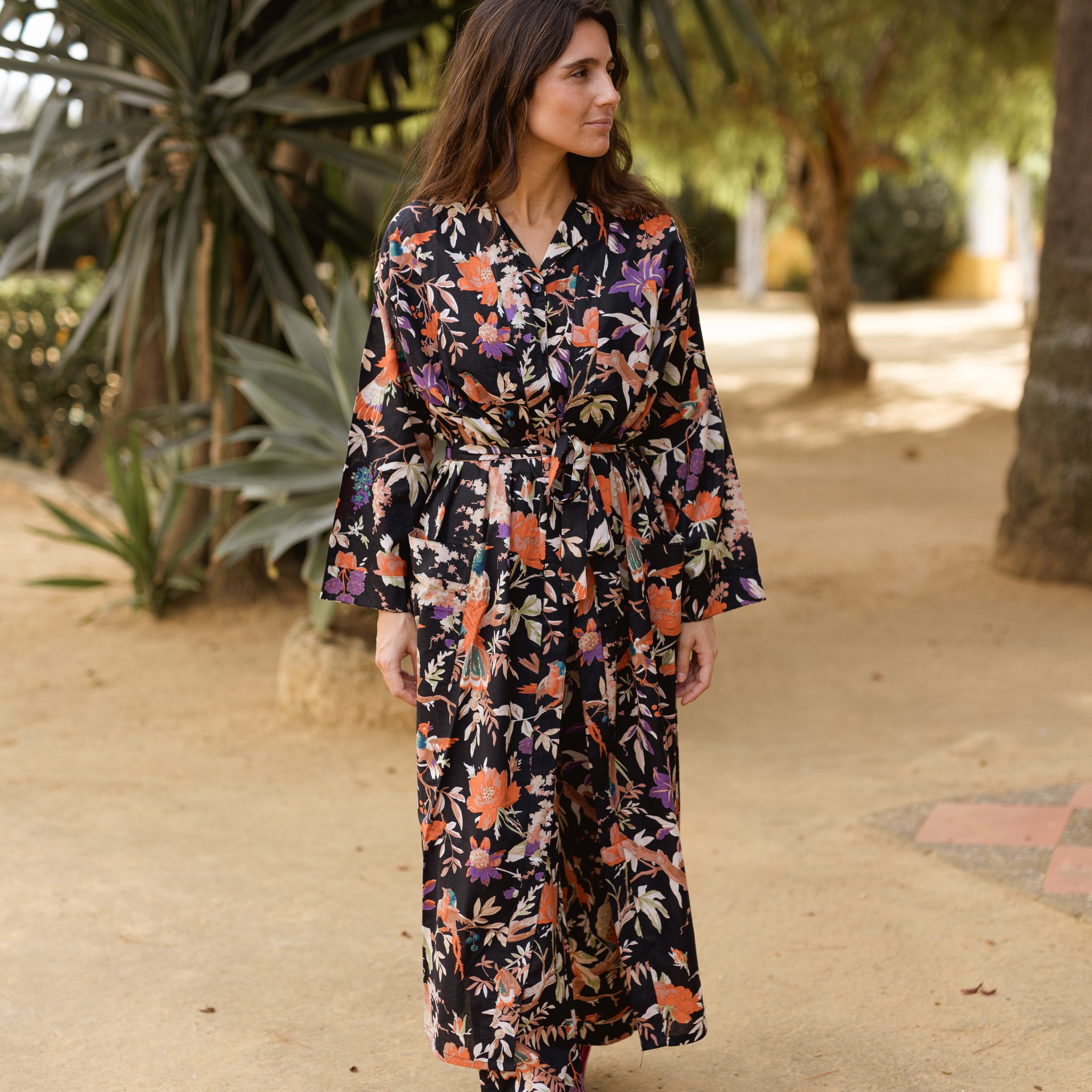 KIMONO ALGODÓN NEGRO