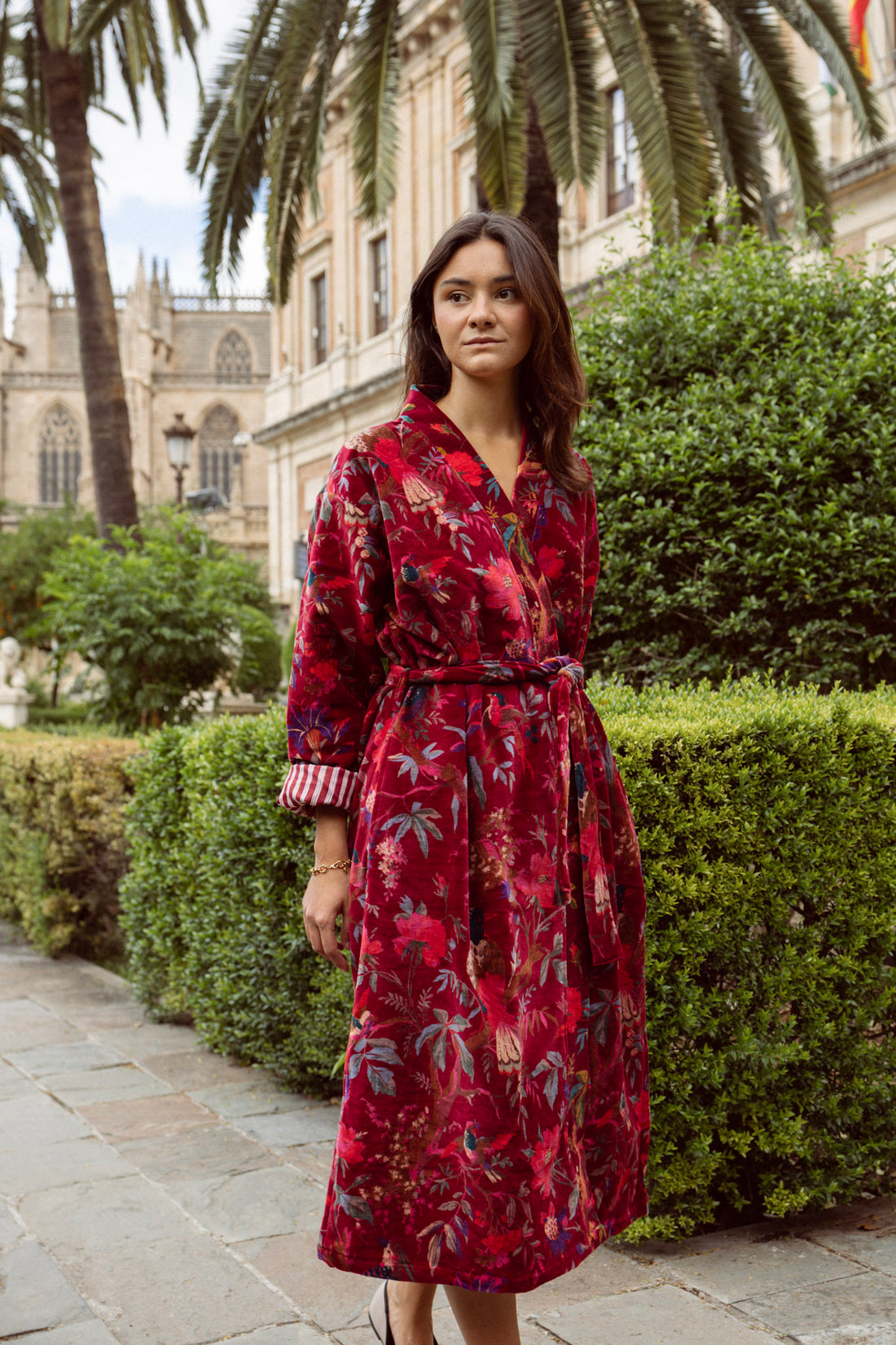 KIMONO TERCIOPELO BURDEOS