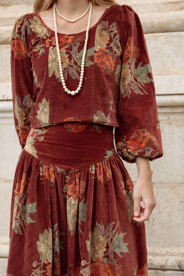 TOP TERCIOPELO ESTAMPADO CALDERA