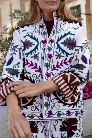 BOUGAINVILLE AND PURPLE JACKET