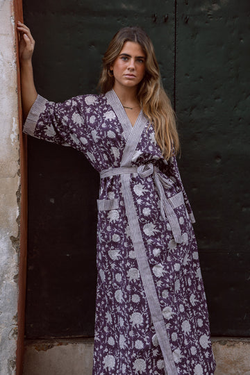 KIMONO EN COTON BOUGAINVILLE