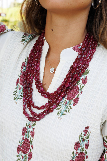 Collar Piedras Burdeos