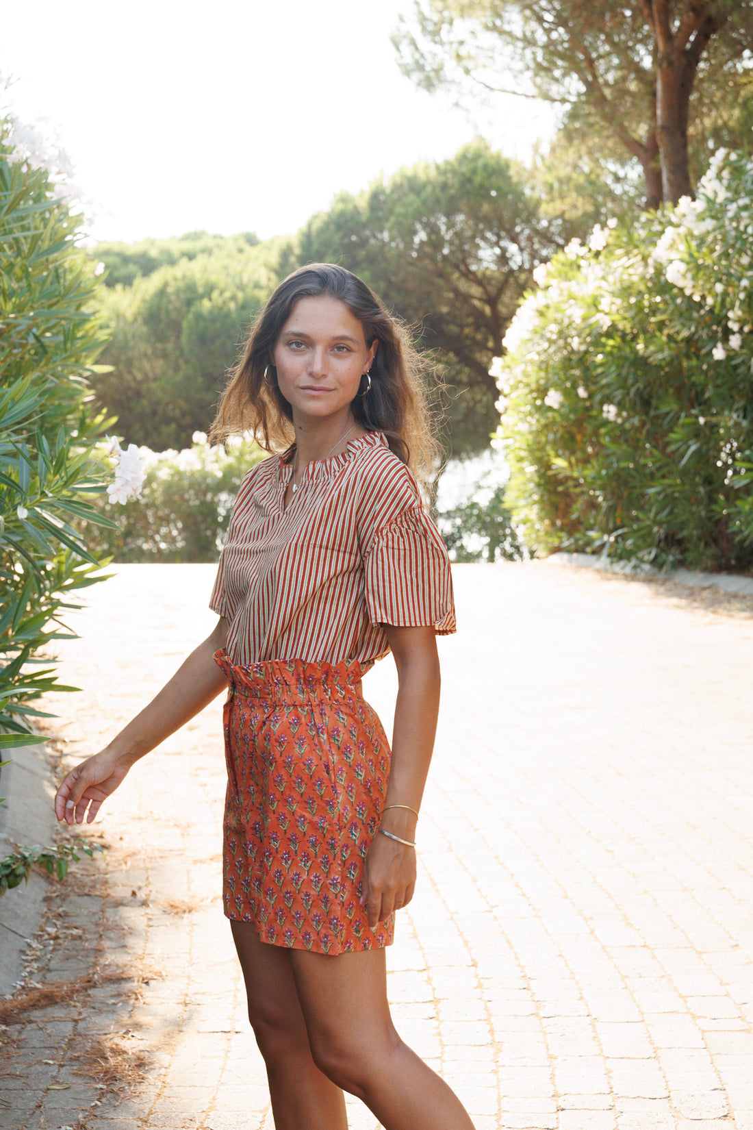 CHEMISE IKAT MARRON