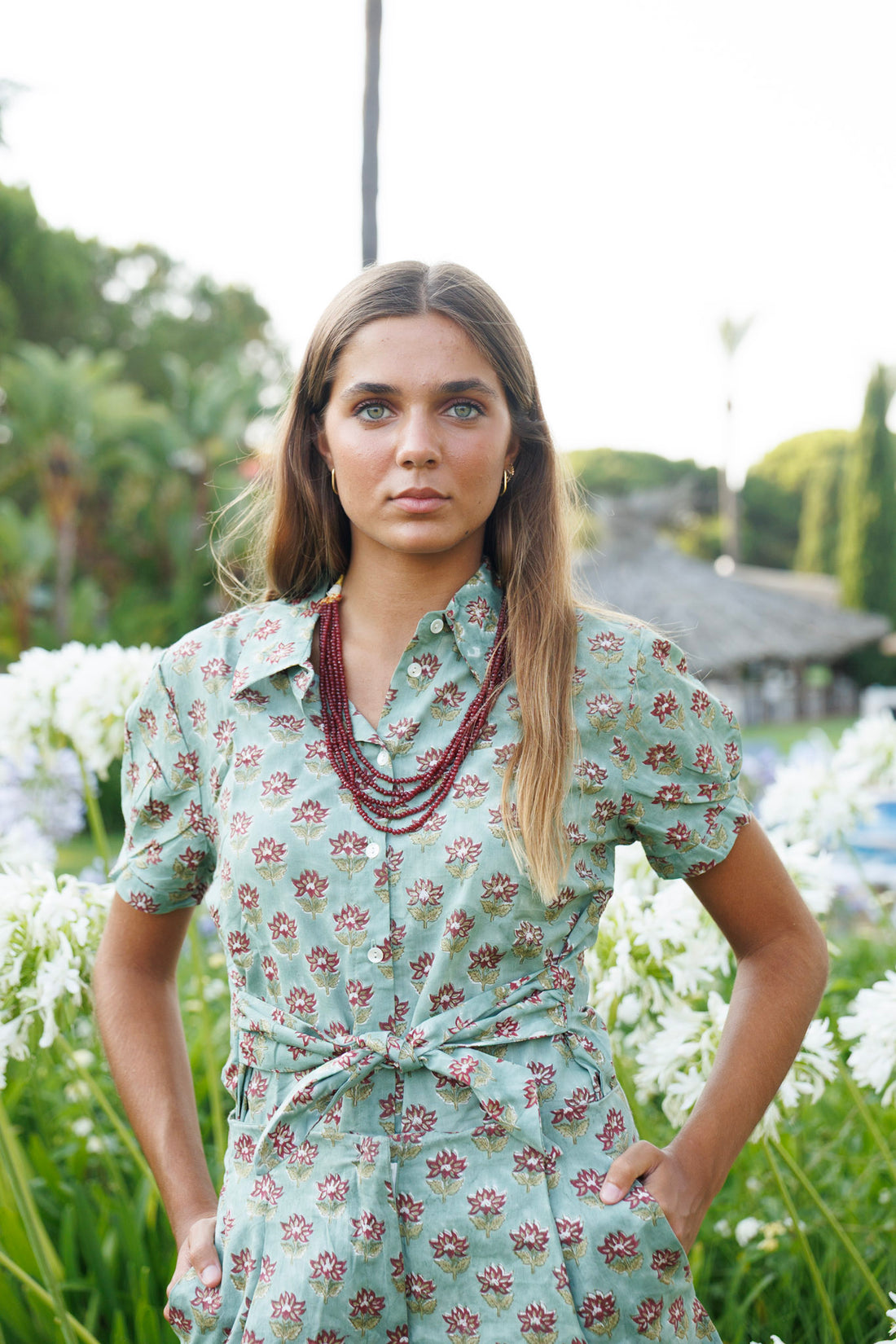 CHEMISE IKAT MARRON