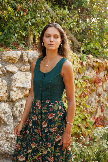 ROBE EN VELOURS BLEU