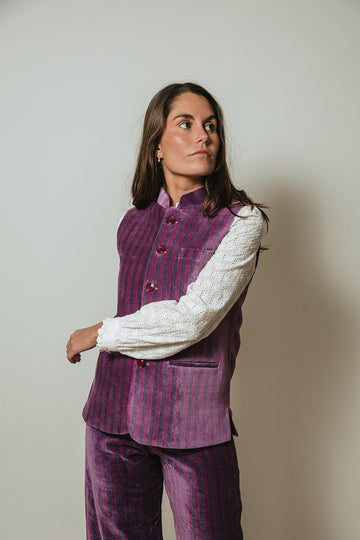 GILET EN VELOURS NOIR