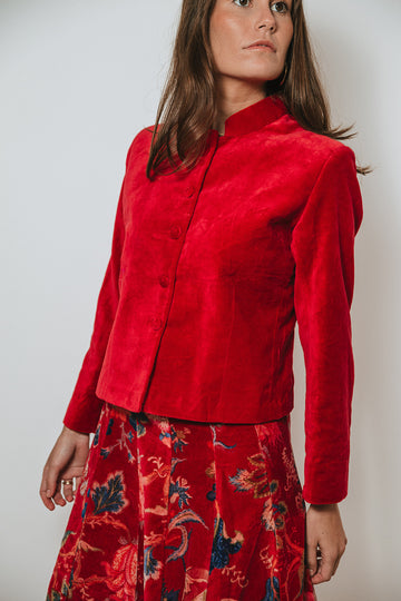 CHAQUETA TERCIOPELO ROJA