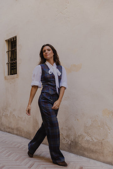 PANTALÓN CUADROS AZUL