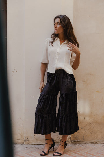 FALDA PANTALÓN TERCIOPELO NEGRO