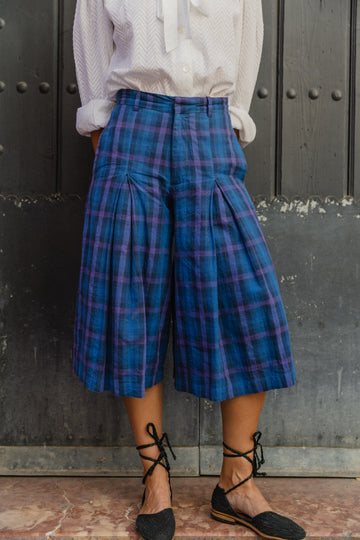PETROL CHECKED BERMUDA SHORTS