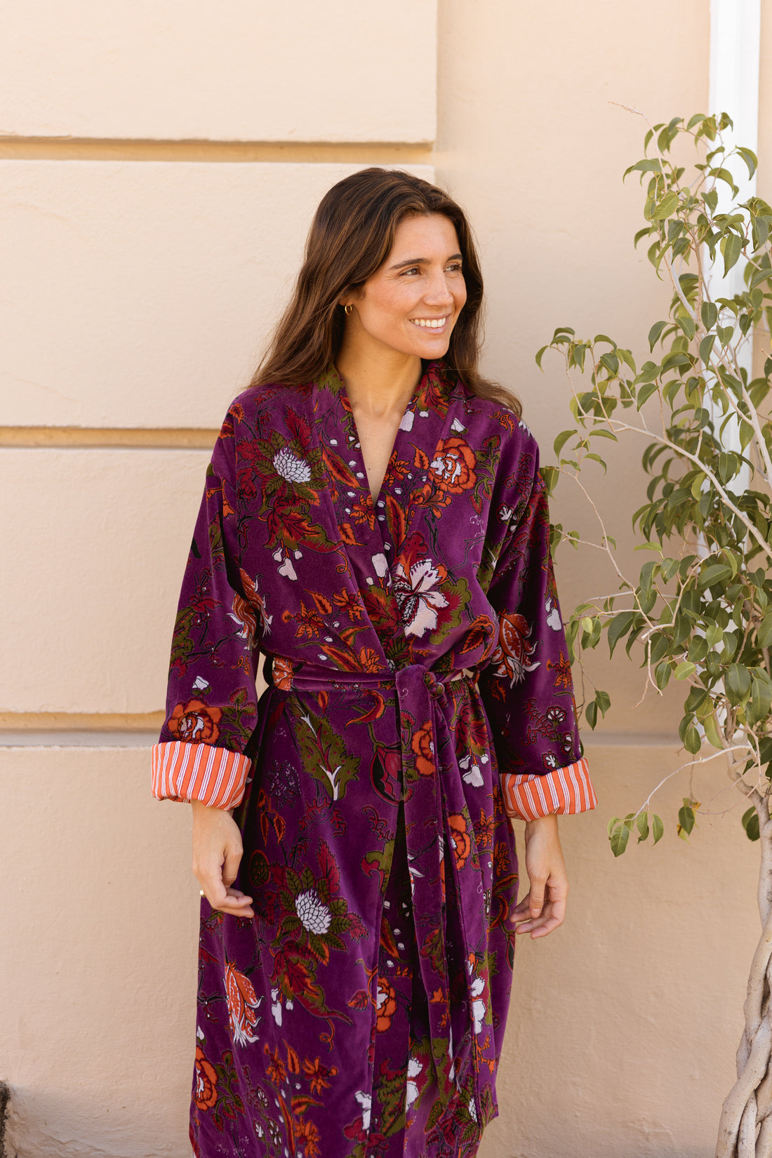 KIMONO TERCIOPELO MORADO