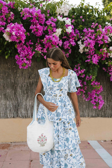 ROBE EN VELOURS BLEU