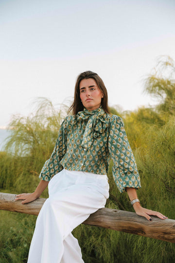 CHEMISE IKAT MARRON