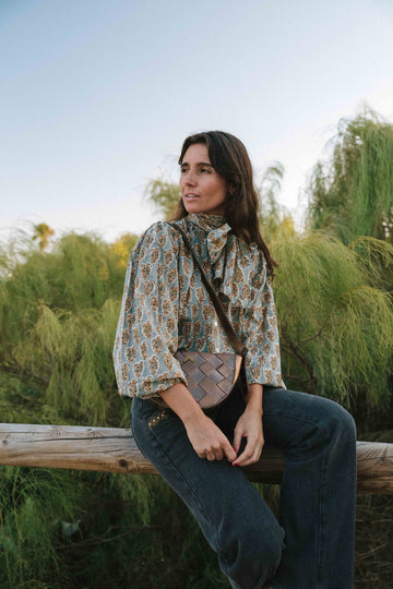 CHEMISE IKAT MARRON