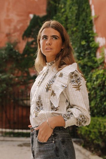 CAMISA AMARILLA Y GRIS