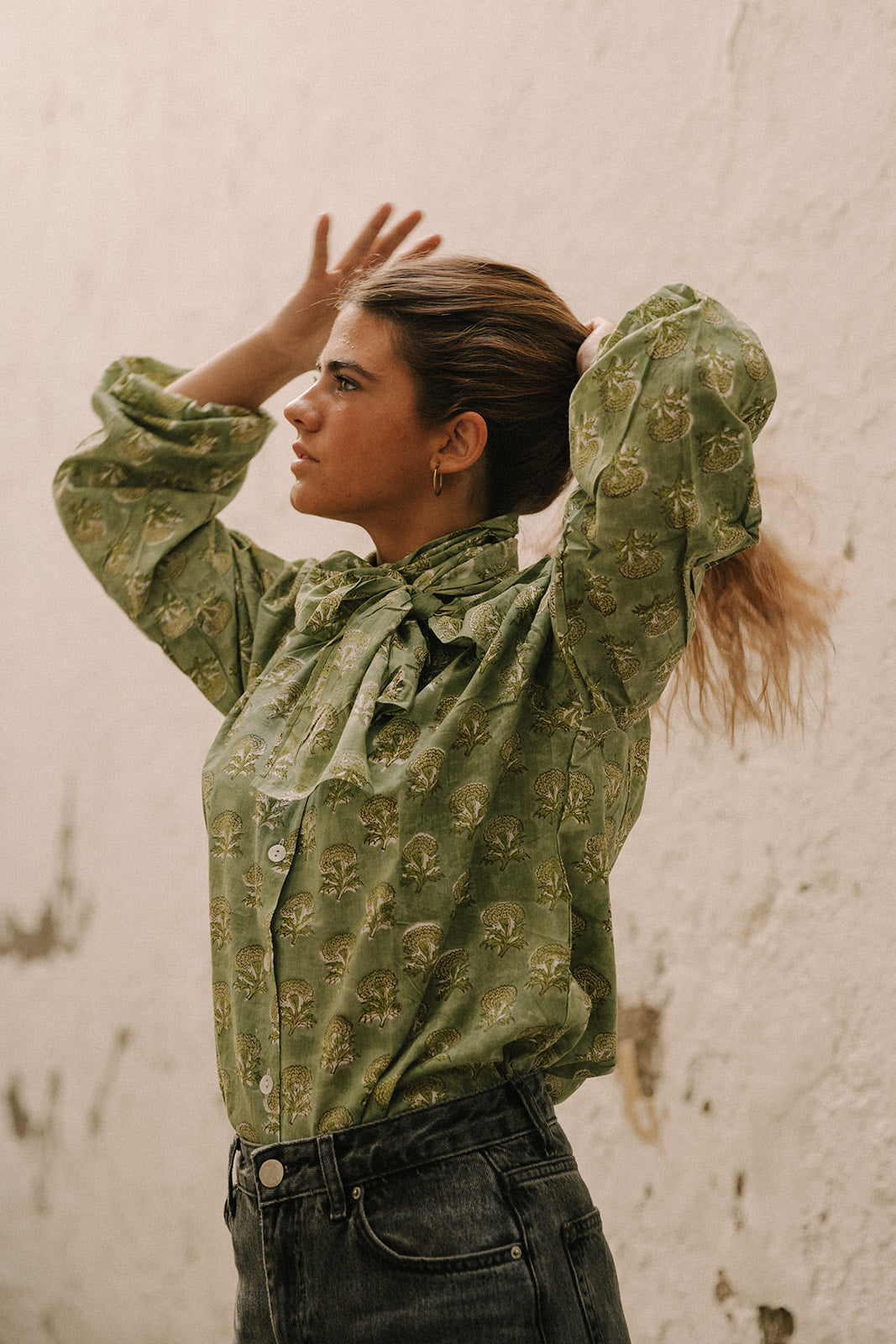 CAMISA LAZO VERDE CLARO