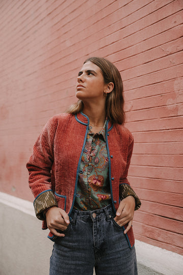 CHAQUETA REVERSIBLE CALDERA Y GRIS