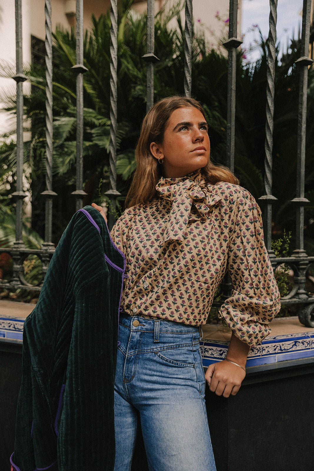 CHAQUETA REVERSIBLE VERDE PETRÓLEO Y MORADA