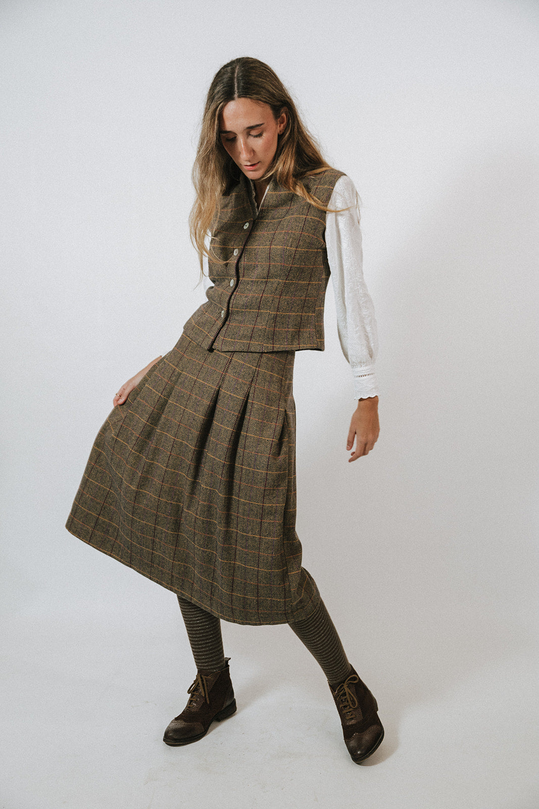 FALDA ESPIGA MARRÓN