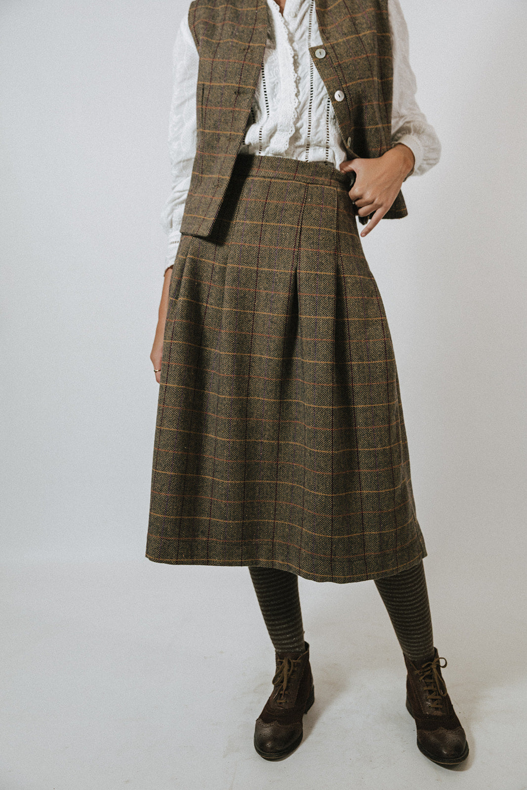 FALDA ESPIGA MARRÓN