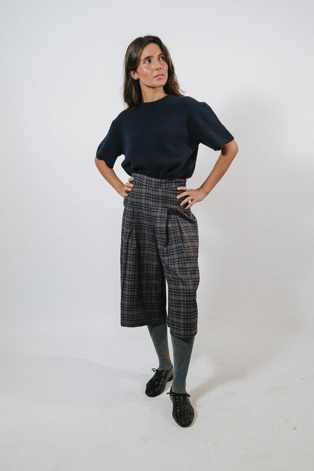 BERMUDA CUADROS AZUL