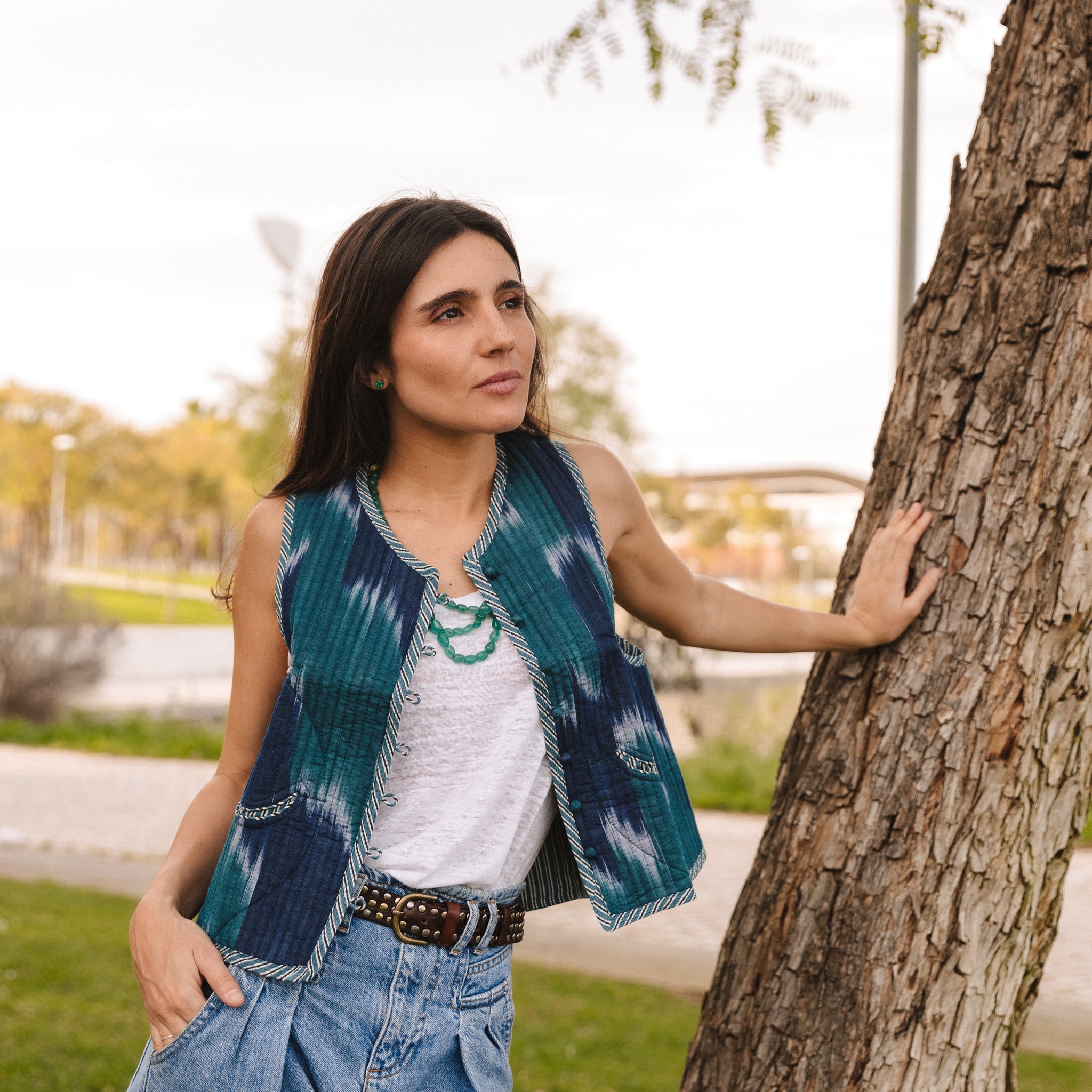 BLUE IKAT VEST