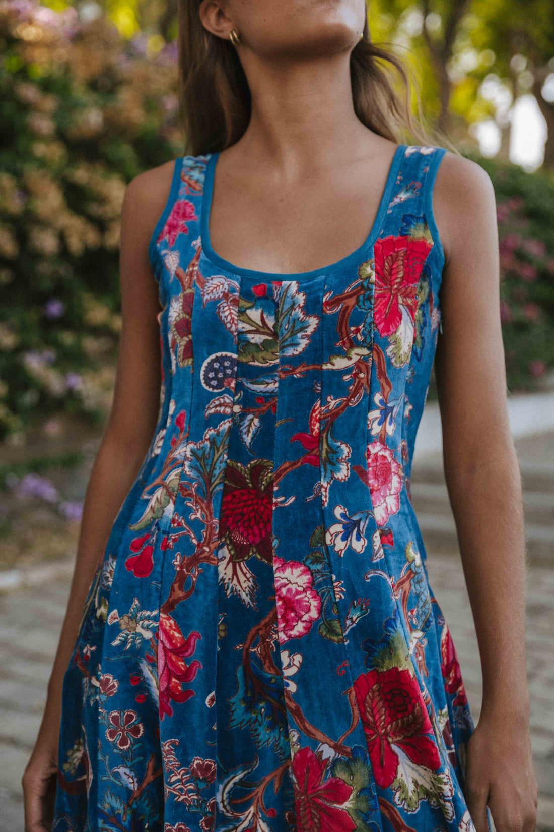 BLUE VELVET DRESS