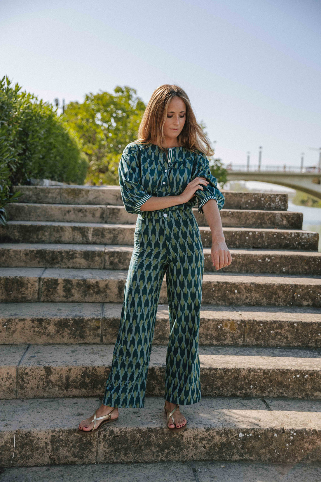 CAMISA IKAT VERDE
