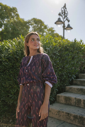 CAMISA IKAT BERENJENA