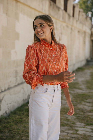 CAMISA IKAT NARANJA