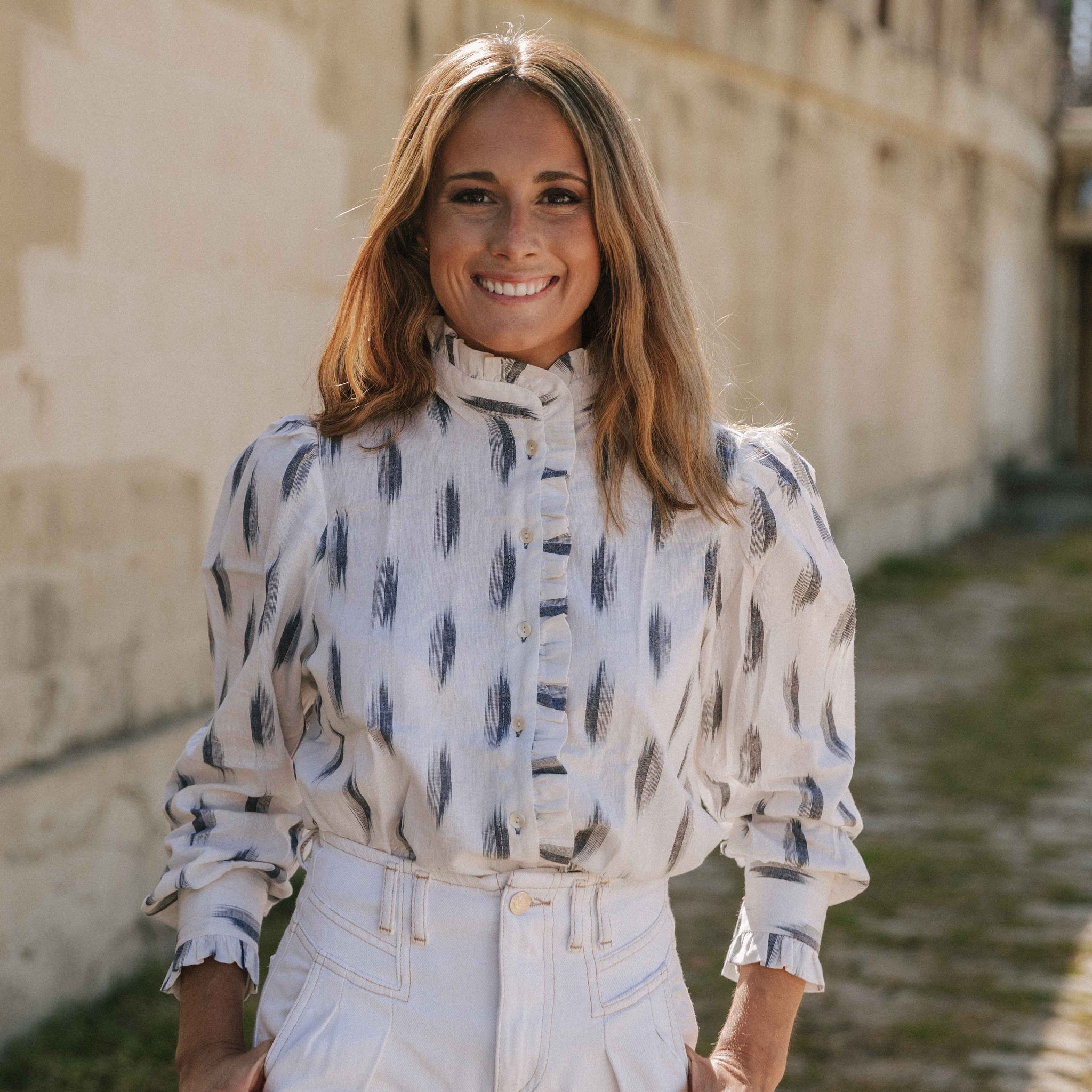 CAMISA IKAT BLANCA