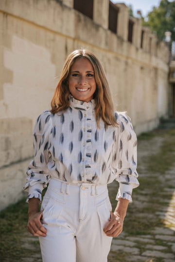 CAMISA IKAT BLANCA