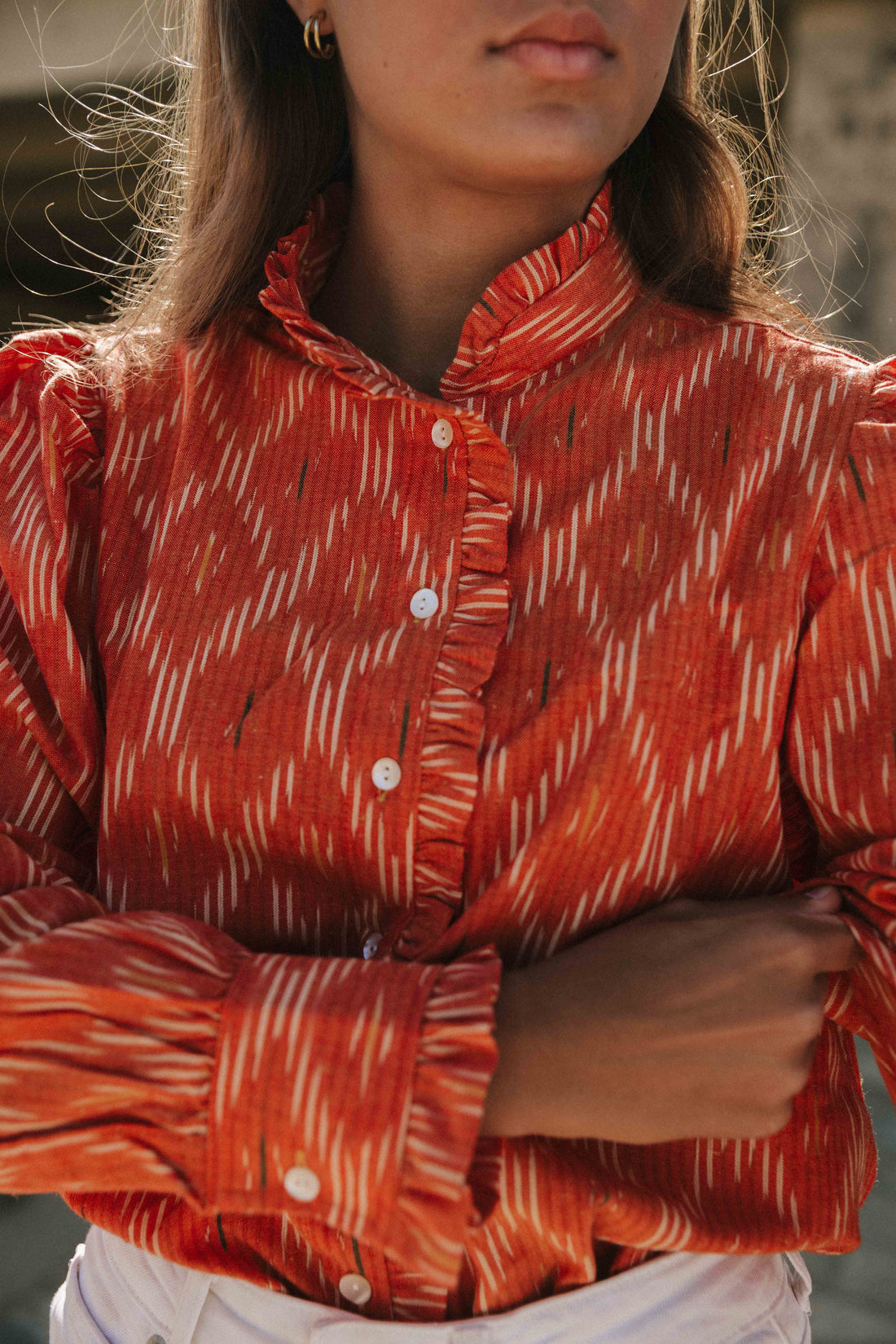 CAMISA IKAT NARANJA
