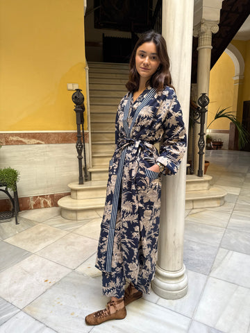 KIMONO ALGODÓN AZUL MARINO