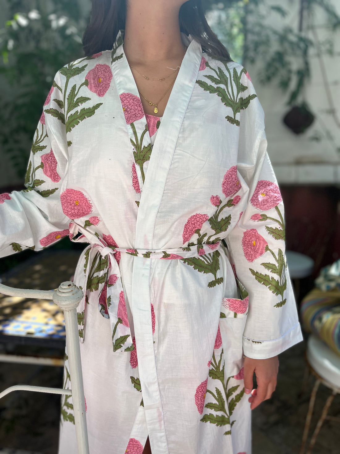 KIMONO ALGODÓN ROSA