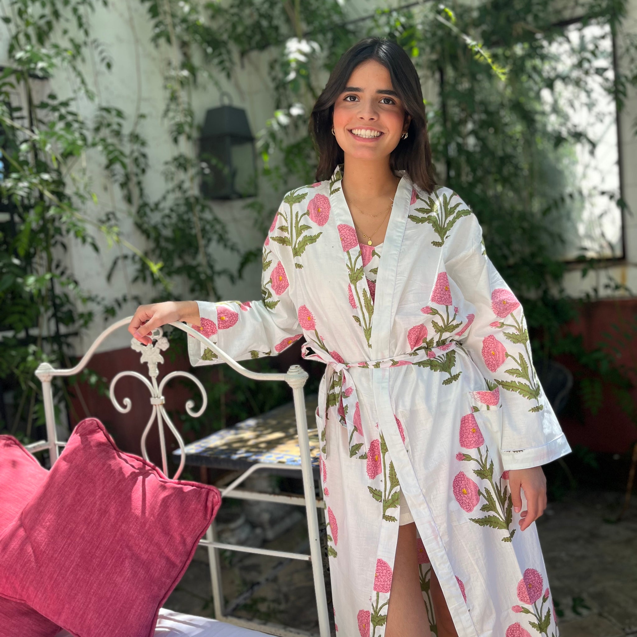 KIMONO ALGODÓN ROSA