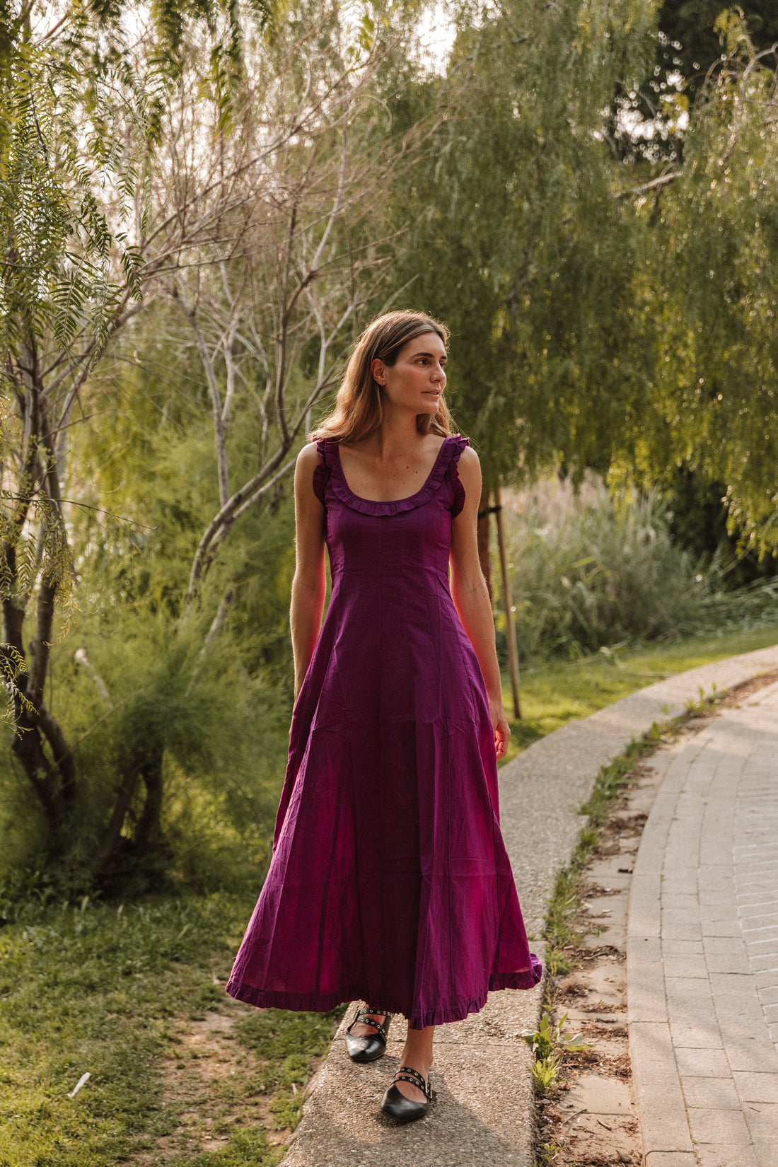 VESTIDO VOLANTE BUGANVILLA